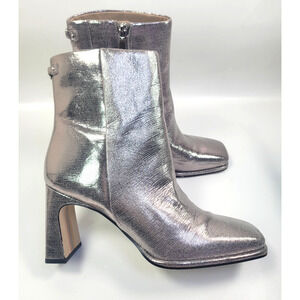 Sam Edelman Irie Bootie Women’s Size 9.5 Silver Metallic Square Toe Ankle Boots